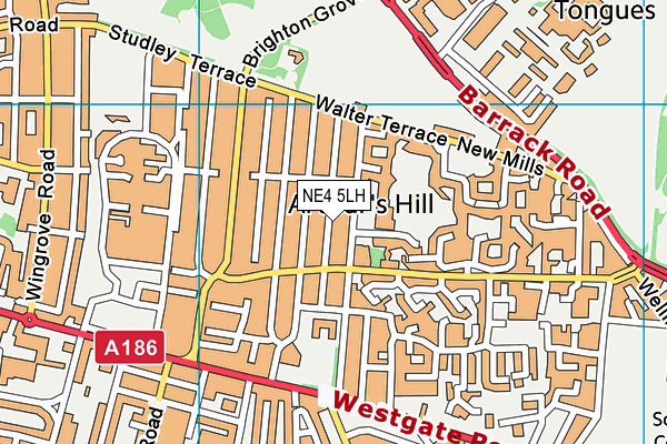NE4 5LH map - OS VectorMap District (Ordnance Survey)