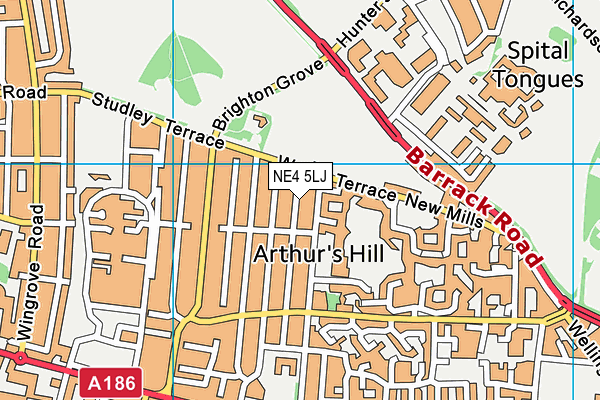 NE4 5LJ map - OS VectorMap District (Ordnance Survey)