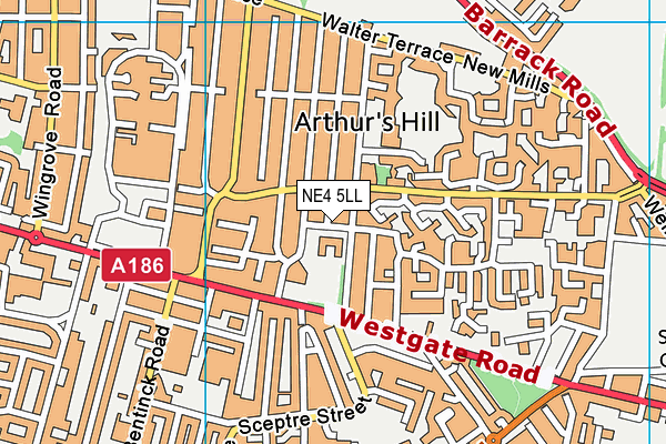NE4 5LL map - OS VectorMap District (Ordnance Survey)