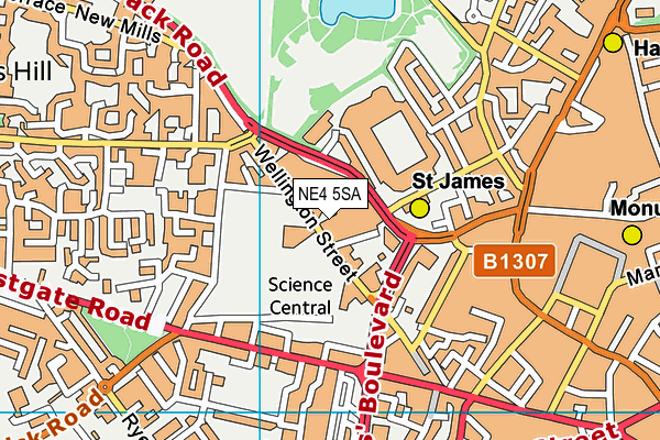 NE4 5SA map - OS VectorMap District (Ordnance Survey)