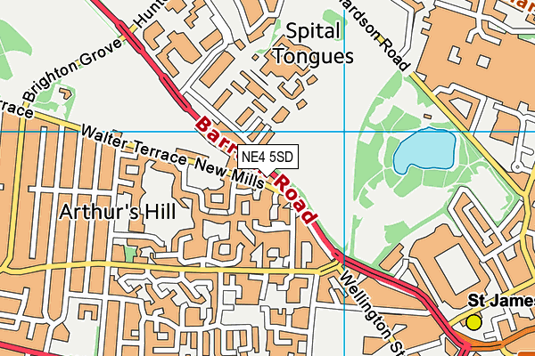 NE4 5SD map - OS VectorMap District (Ordnance Survey)