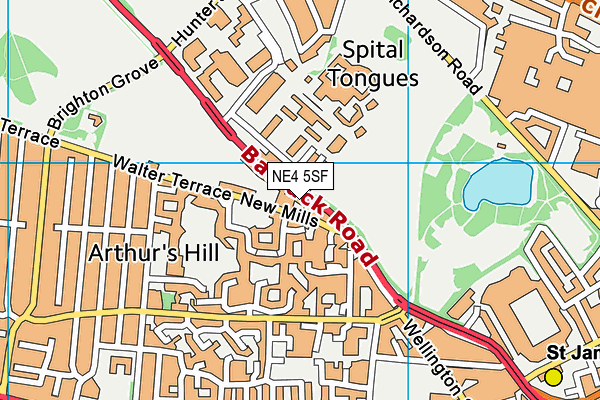 NE4 5SF map - OS VectorMap District (Ordnance Survey)