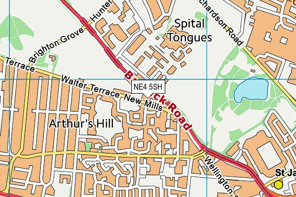 NE4 5SH map - OS VectorMap District (Ordnance Survey)