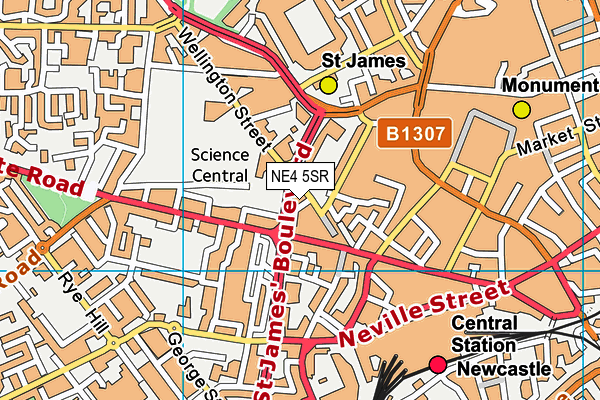 NE4 5SR map - OS VectorMap District (Ordnance Survey)