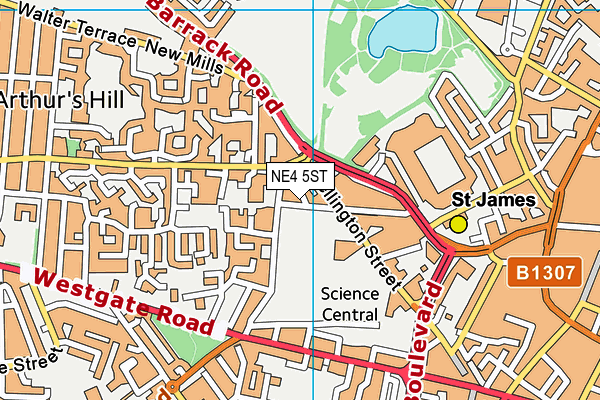 NE4 5ST map - OS VectorMap District (Ordnance Survey)