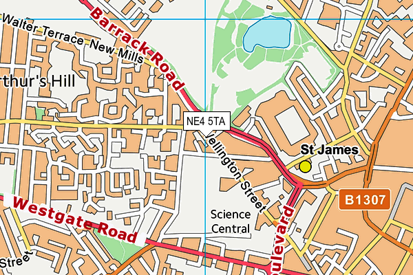 NE4 5TA map - OS VectorMap District (Ordnance Survey)