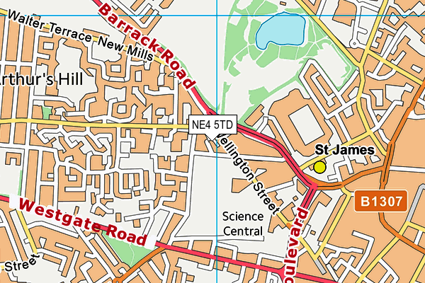 NE4 5TD map - OS VectorMap District (Ordnance Survey)