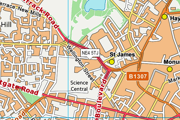 NE4 5TJ map - OS VectorMap District (Ordnance Survey)