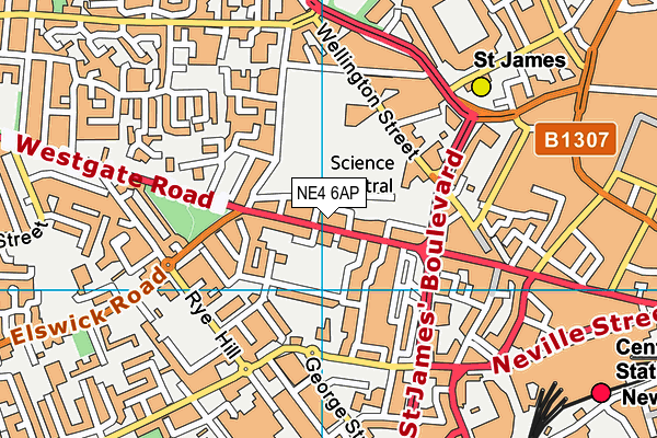 NE4 6AP map - OS VectorMap District (Ordnance Survey)