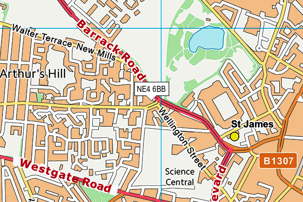 NE4 6BB map - OS VectorMap District (Ordnance Survey)