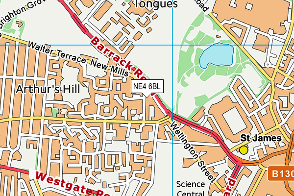 NE4 6BL map - OS VectorMap District (Ordnance Survey)