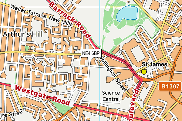 NE4 6BP map - OS VectorMap District (Ordnance Survey)