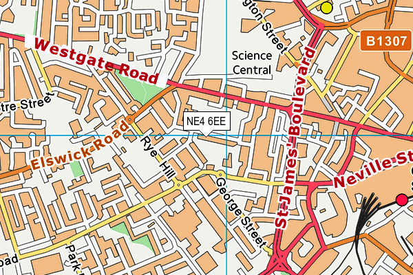 NE4 6EE map - OS VectorMap District (Ordnance Survey)