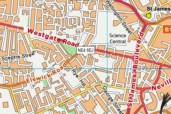 NE4 6EJ map - OS VectorMap District (Ordnance Survey)