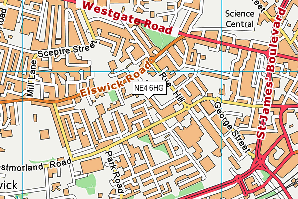 NE4 6HG map - OS VectorMap District (Ordnance Survey)