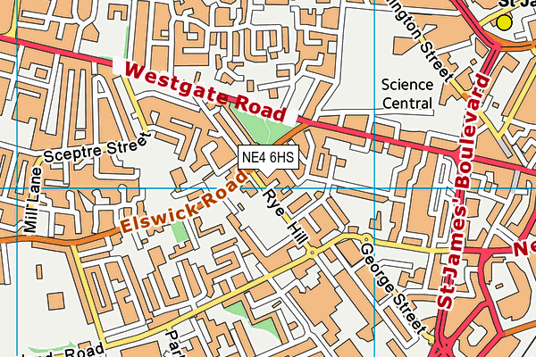 NE4 6HS map - OS VectorMap District (Ordnance Survey)