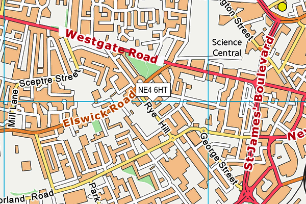 NE4 6HT map - OS VectorMap District (Ordnance Survey)