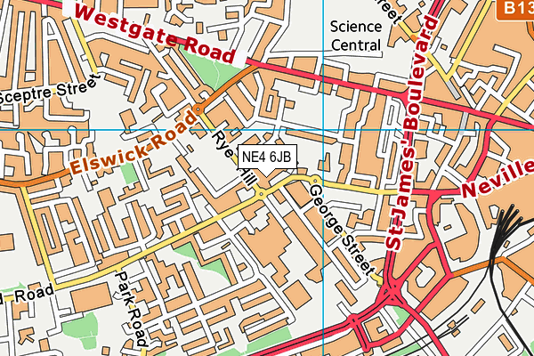 NE4 6JB map - OS VectorMap District (Ordnance Survey)