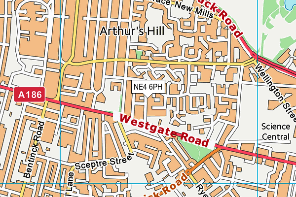 NE4 6PH map - OS VectorMap District (Ordnance Survey)