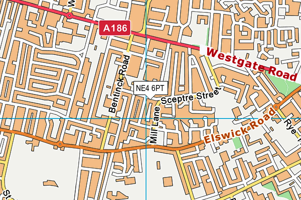 NE4 6PT map - OS VectorMap District (Ordnance Survey)