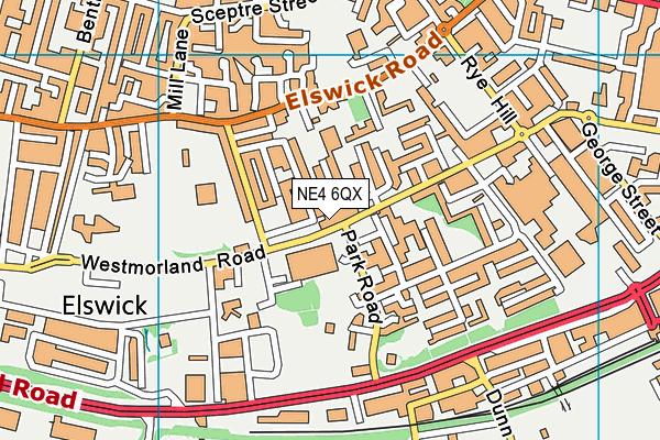 NE4 6QX map - OS VectorMap District (Ordnance Survey)