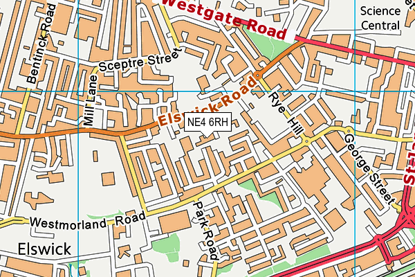 NE4 6RH map - OS VectorMap District (Ordnance Survey)