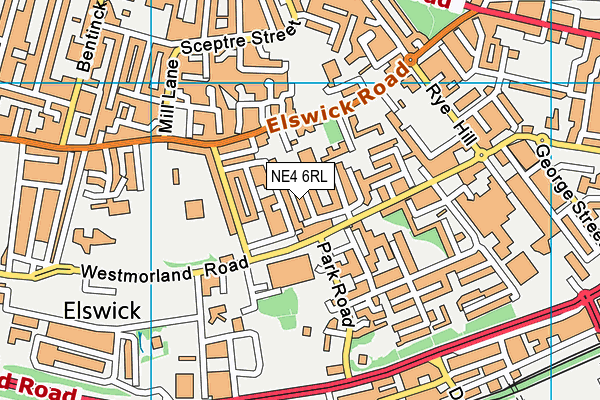 NE4 6RL map - OS VectorMap District (Ordnance Survey)