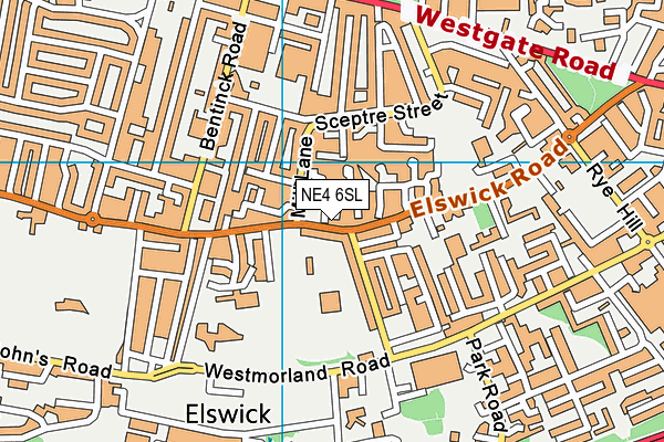 NE4 6SL map - OS VectorMap District (Ordnance Survey)