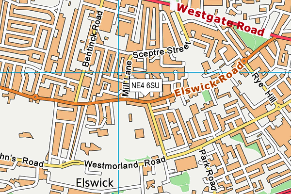 NE4 6SU map - OS VectorMap District (Ordnance Survey)