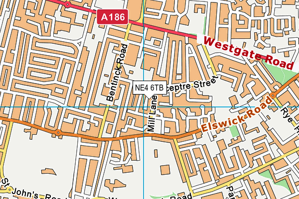 NE4 6TB map - OS VectorMap District (Ordnance Survey)