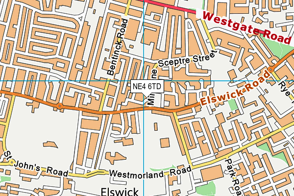 NE4 6TD map - OS VectorMap District (Ordnance Survey)