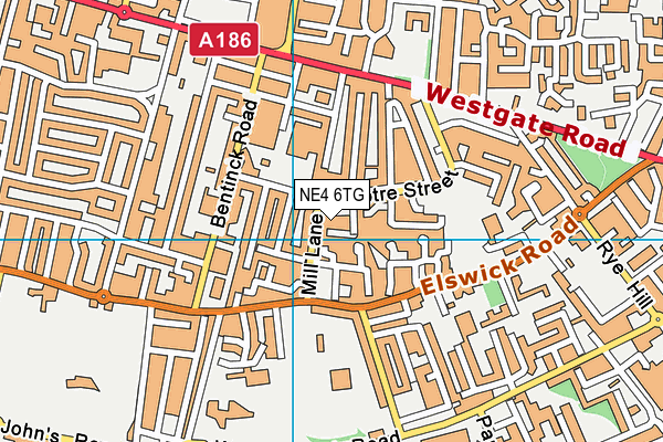 NE4 6TG map - OS VectorMap District (Ordnance Survey)