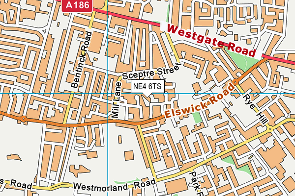 NE4 6TS map - OS VectorMap District (Ordnance Survey)