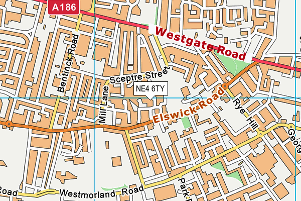 NE4 6TY map - OS VectorMap District (Ordnance Survey)