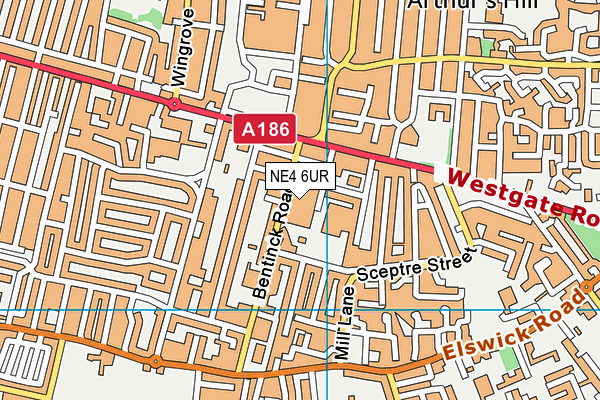 NE4 6UR map - OS VectorMap District (Ordnance Survey)