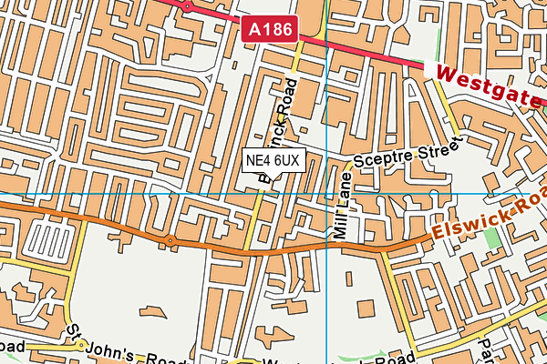 NE4 6UX map - OS VectorMap District (Ordnance Survey)