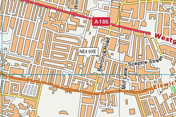 NE4 6XE map - OS VectorMap District (Ordnance Survey)