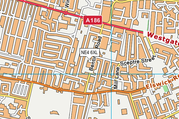 NE4 6XL map - OS VectorMap District (Ordnance Survey)