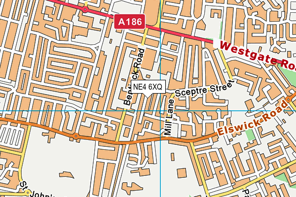 NE4 6XQ map - OS VectorMap District (Ordnance Survey)