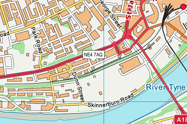 NE4 7AQ map - OS VectorMap District (Ordnance Survey)