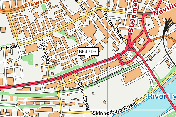 NE4 7DR map - OS VectorMap District (Ordnance Survey)