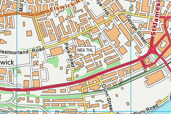NE4 7HL map - OS VectorMap District (Ordnance Survey)