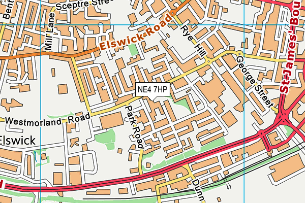 NE4 7HP map - OS VectorMap District (Ordnance Survey)