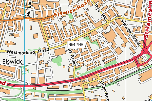 NE4 7HR map - OS VectorMap District (Ordnance Survey)