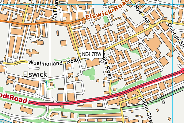 NE4 7RW map - OS VectorMap District (Ordnance Survey)