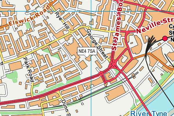 Newcastle College Sports Centre map (NE4 7SA) - OS VectorMap District (Ordnance Survey)