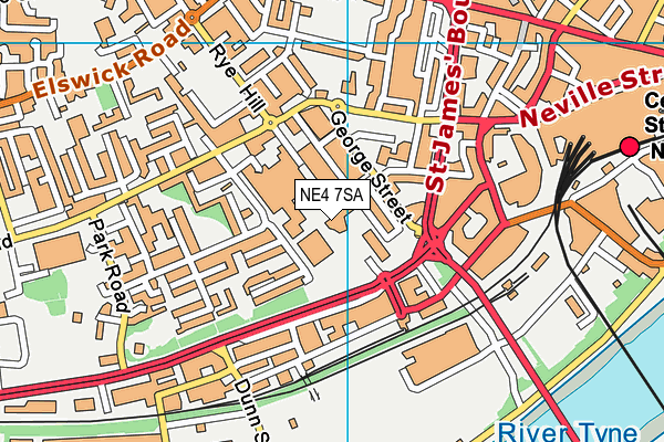 NE4 7SA map - OS VectorMap District (Ordnance Survey)