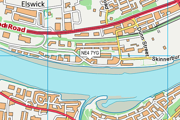 NE4 7YG map - OS VectorMap District (Ordnance Survey)