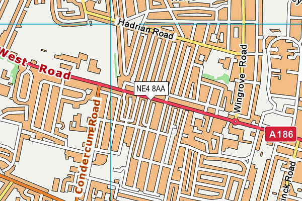 NE4 8AA map - OS VectorMap District (Ordnance Survey)