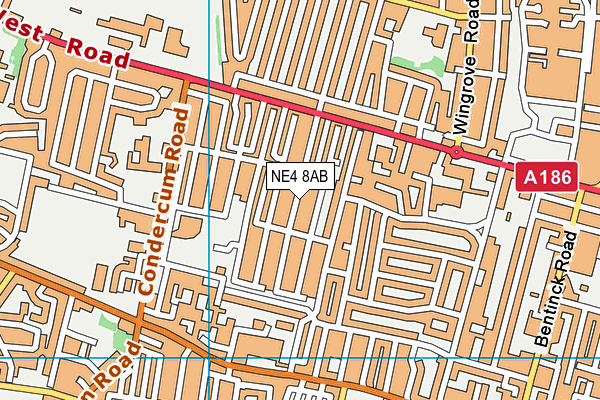 NE4 8AB map - OS VectorMap District (Ordnance Survey)